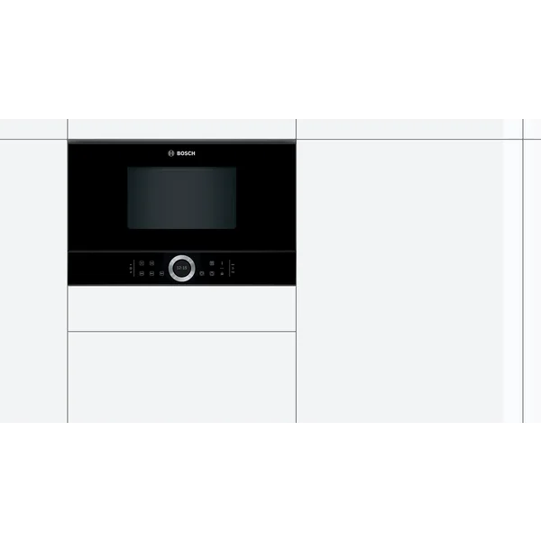 Serie|8 Встраиваемая микроволновая печь черная/нерж сталь