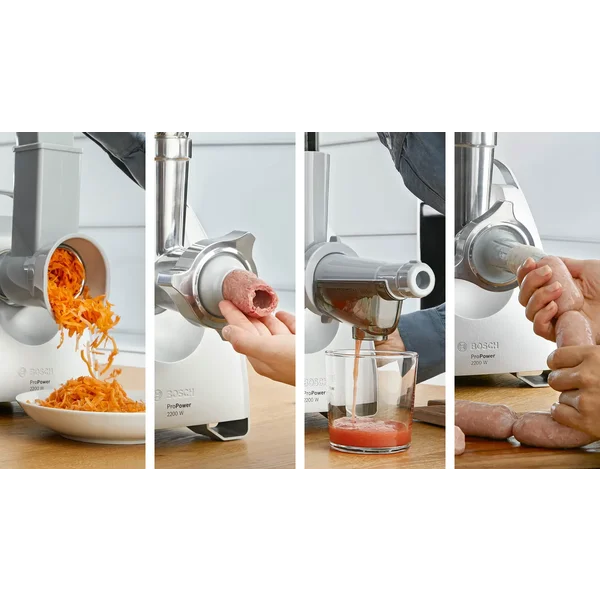 Мясорубка 2200 ватт (+овощерезка 4 вида, соковыжималка для томатов, насадки для колбас) - изображение 8