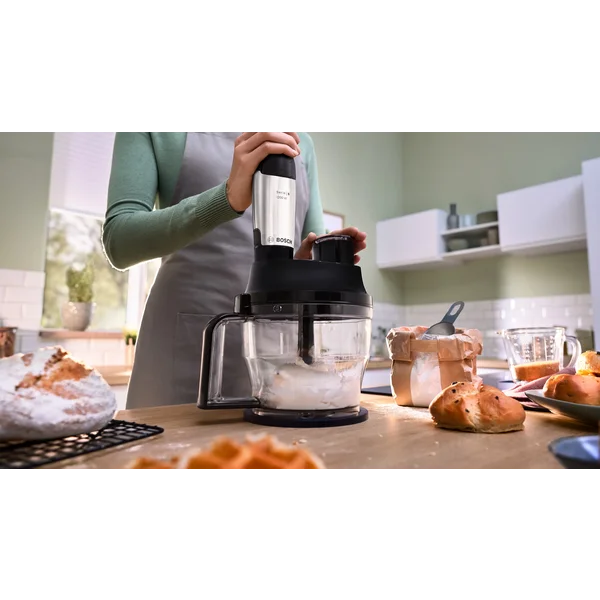 Погружной блендер 1000 ватт (+кубикорезка, насадки для шинковки овощей, измельчитель 0,5л, измельчитель 1,25л, тестомес, венчик, стакан) - изображение 11