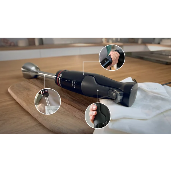 Погружной блендер 1000 ватт (+измельчитель, венчик, стакан) черный - изображение 3