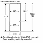 Serie|4 Отдельностоящий холодильник с нижними морозильными камерами 4-дверный 183*90,5*73 см нерж сталь - миниатюра 12