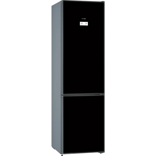 Serie|6 Отдельностоящий холодильник с нижней морозильной камерой 203*60*66 см черное стекло