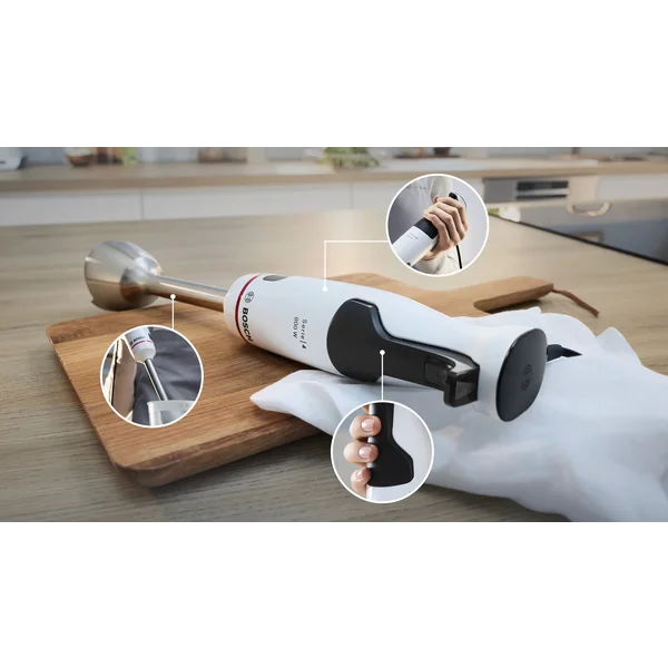 Погружной блендер 800 ватт (+измельчитель, венчик, стакан) белый - изображение 7