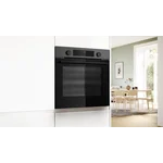 Serie|4 Духовой шкаф с функцией добавленного пара вороненая сталь - миниатюра 3