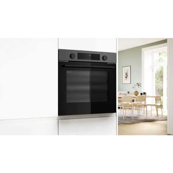 Serie|4 Духовой шкаф с функцией добавленного пара вороненая сталь - изображение 3