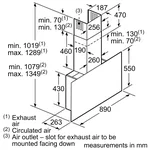 Serie|8 Вытяжка настенного монтажа 90 см - миниатюра 9