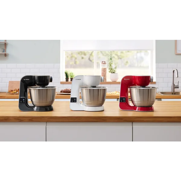 Кухонный комбайн 1000 ватт со встроенными весами и таймером (+овощерезка, блендер) красный - изображение 11