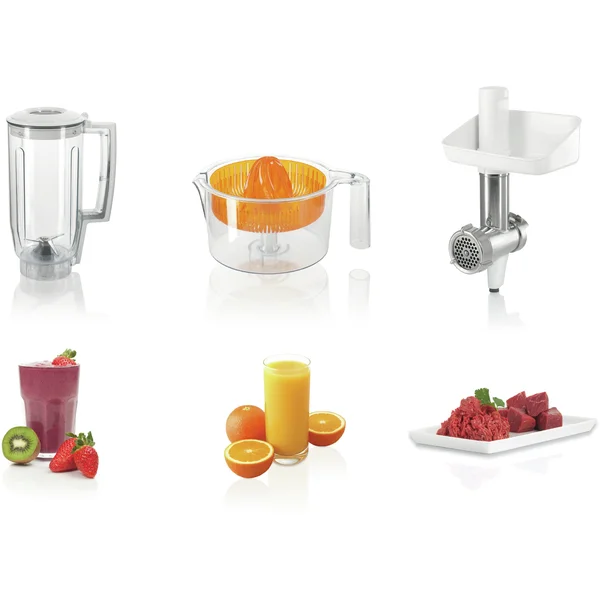 Кухонный комбайн 900 ватт (+овощерезка, кубикорезка, блендер, мясорубка, соковыжималка для цитрусовых)  - изображение 9