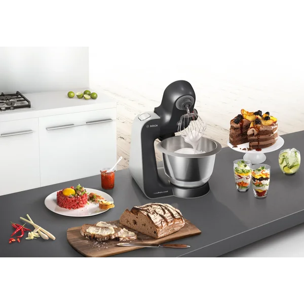 Кухонный комбайн 1000 ватт (+измельчитель, блендер 0,5л, мясорубка, соковыжималка для цитрусовых) серый - изображение 3